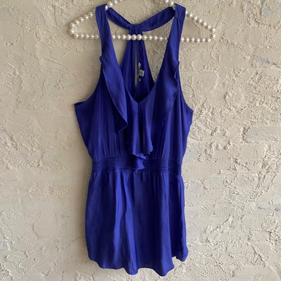American Eagle Outfitters Purple Mini Dress Racerback Ruffle Sleeveless - Picture 2 of 15